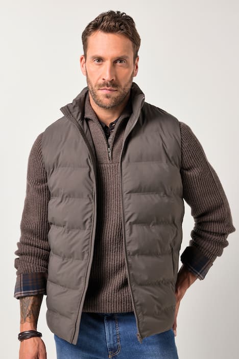 Gilet JP1880 con trapuntatura al laser, collo alto e tasche con zip, fino alla tg. 7XL