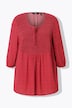 Camicia, linea ad A, inserto smock, motivo minimal a colori