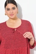 Camicia, linea ad A, inserto smock, motivo minimal a colori