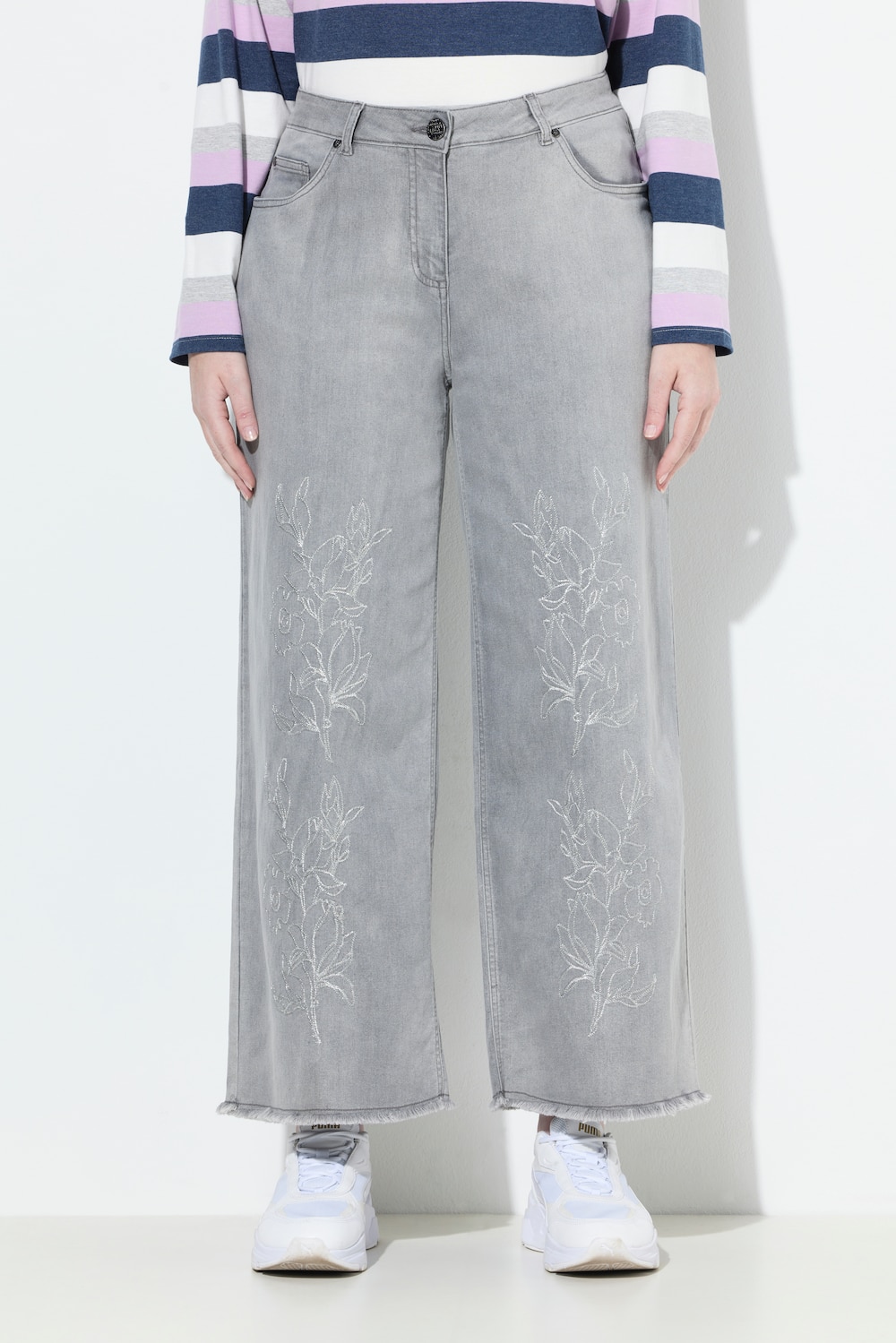 Große Größen Jeans Mary, Damen, beige, Größe: 46, Baumwolle, Ulla Popken