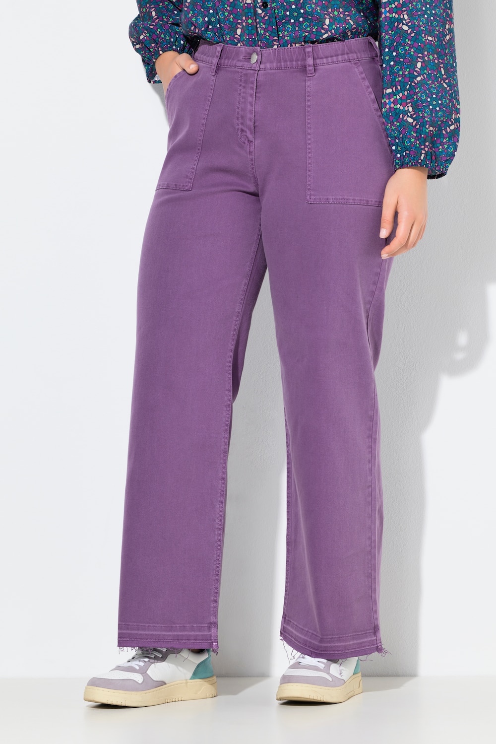 Große Größen Colorjeans Mary, Damen, lila, Größe: 42, Baumwolle, Ulla Popken