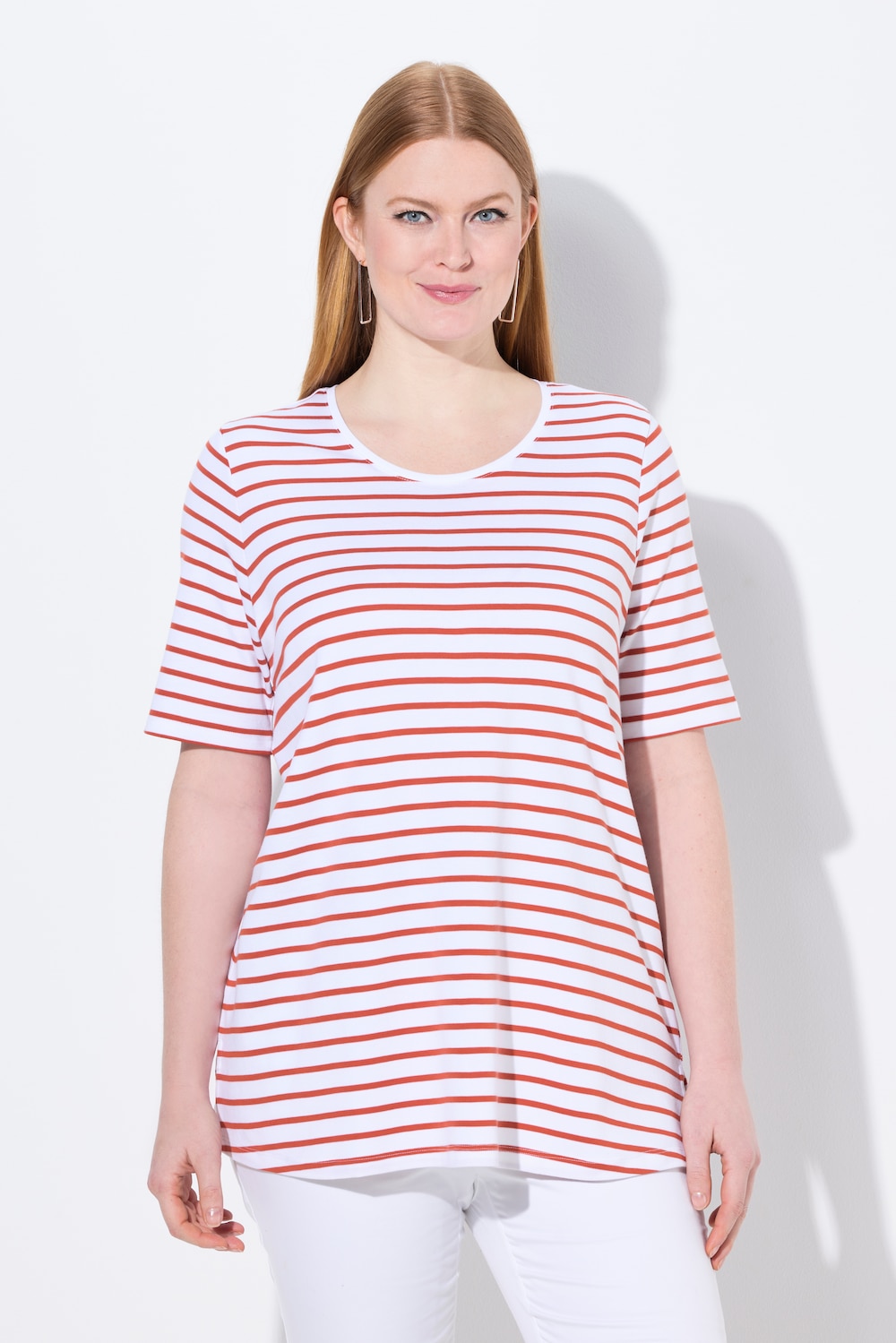 Große Größen Ringelshirt, Damen, orange, Größe: 46/48, Baumwolle, Ulla Popken