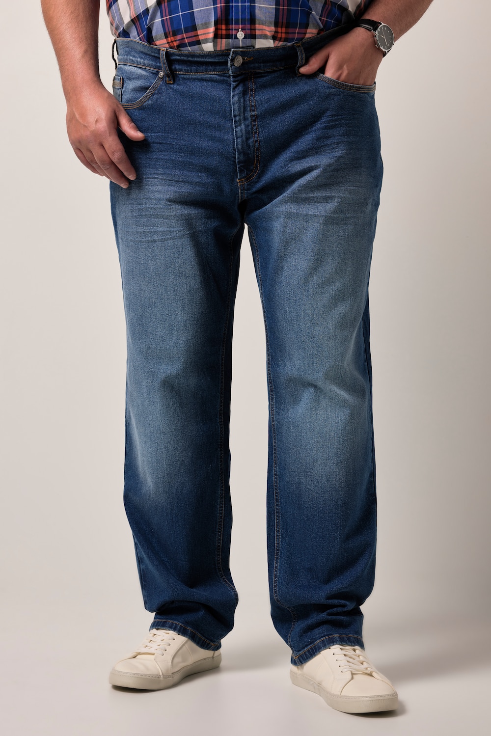 Men+ Jeans, Denim, Tapered Loose Fit, 5-Pocket, bis 72/36