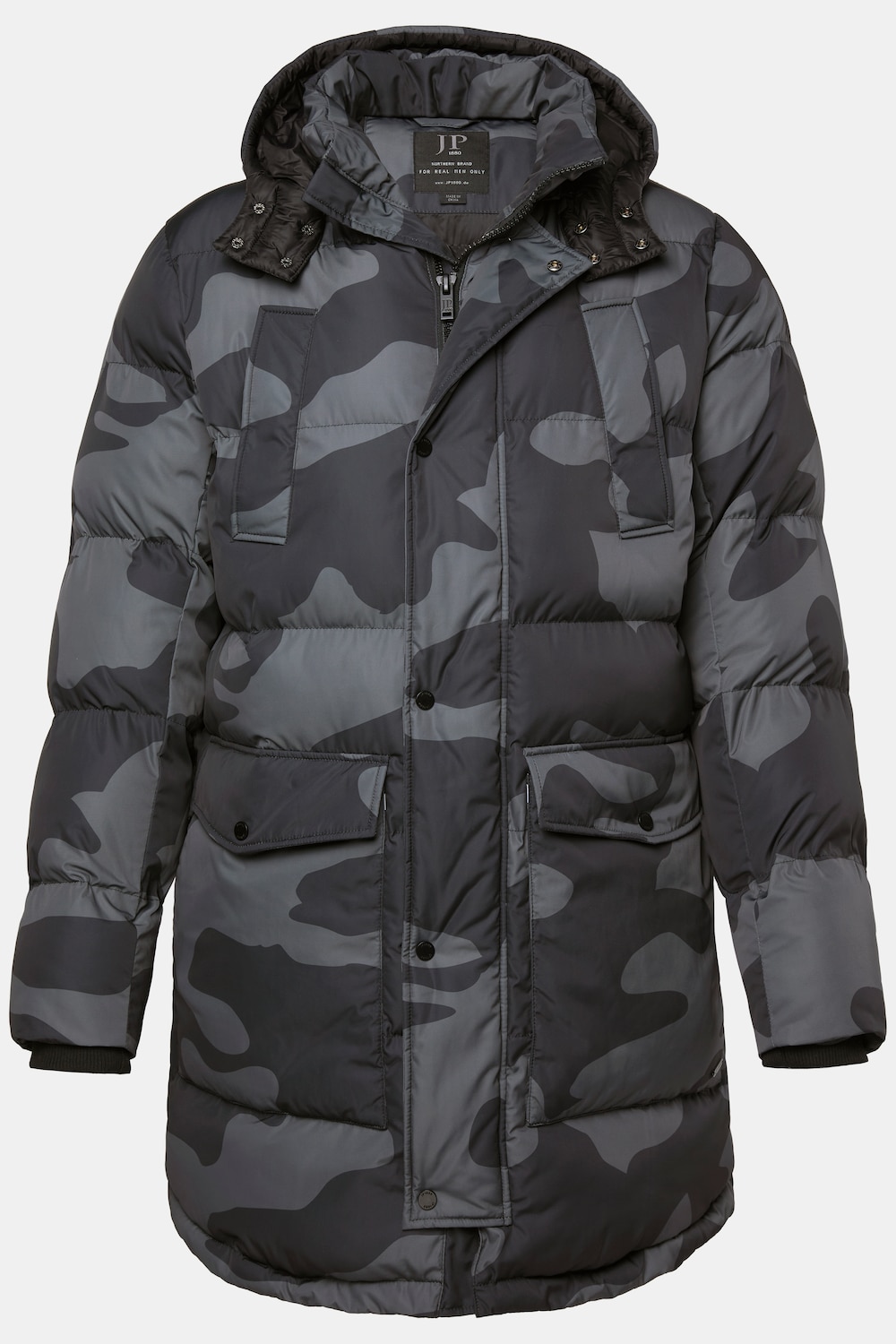 JP1880 Stepp-Parka, Camouflage, Kapuze, Taillen-Tunnelzug, bis 7 XL