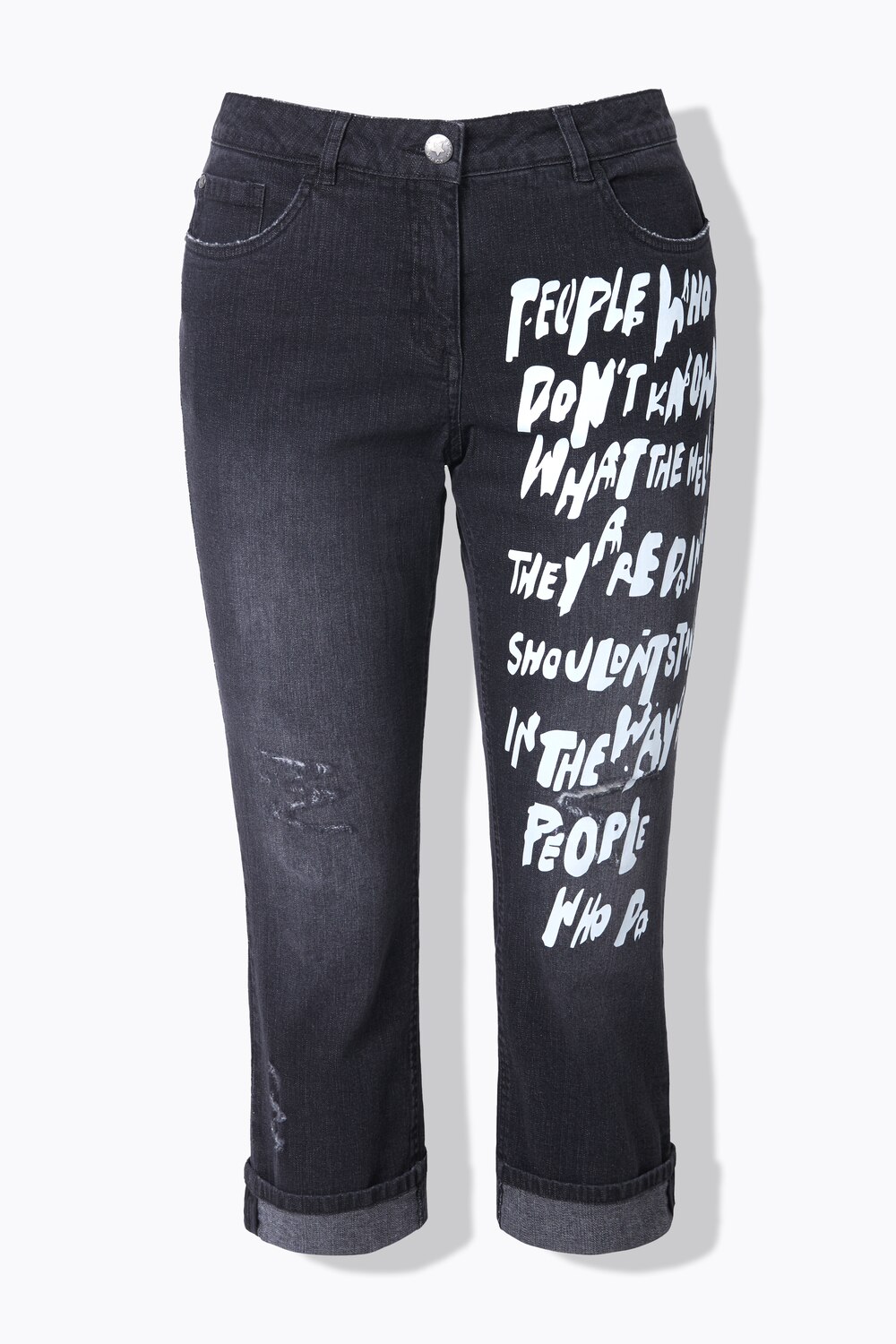 Stora storlekar 7/8-jeans Amy, Dam, svart, storlek: 50, Bomull, Angel of Style
