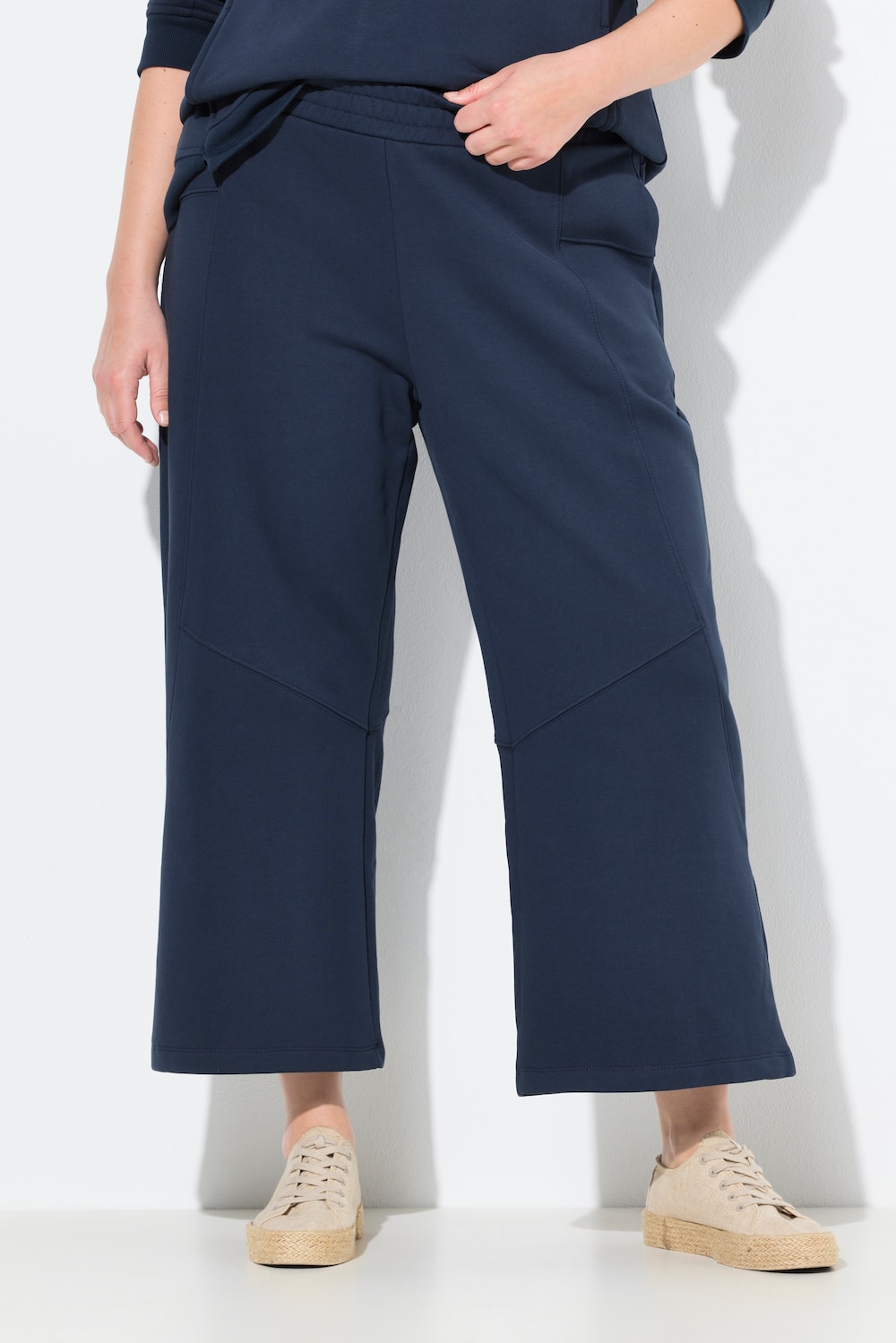 Große Größen Sweat-Culotte, Damen, blau, Größe: 50/52, Baumwolle, Ulla Popken