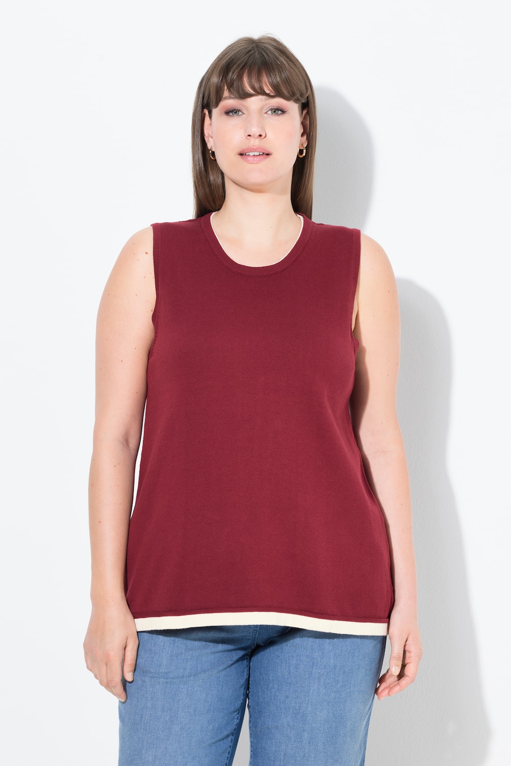 Große Größen Stricktop, Damen, rot, Größe: 46/48, Baumwolle, Ulla Popken