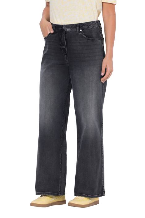 Džíny Mary, široké nohavice, elastické, kalhoty s 5 kapsami