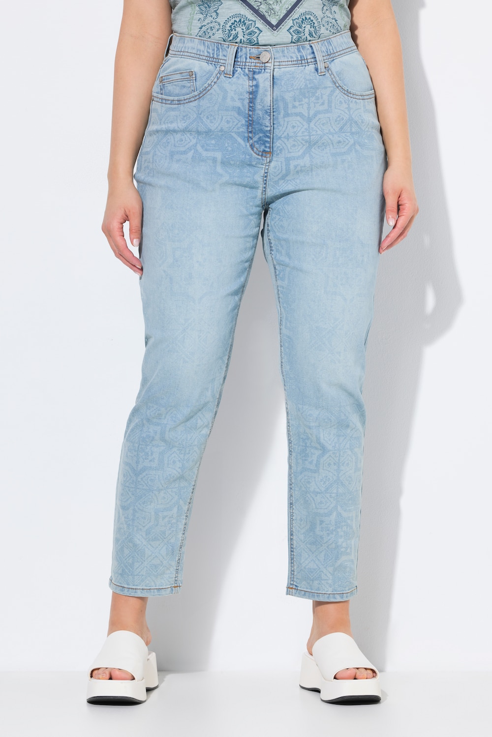 Große Größen Mom-Jeans, Damen, blau, Größe: 62, Baumwolle/Polyester/Viskose, Ulla Popken