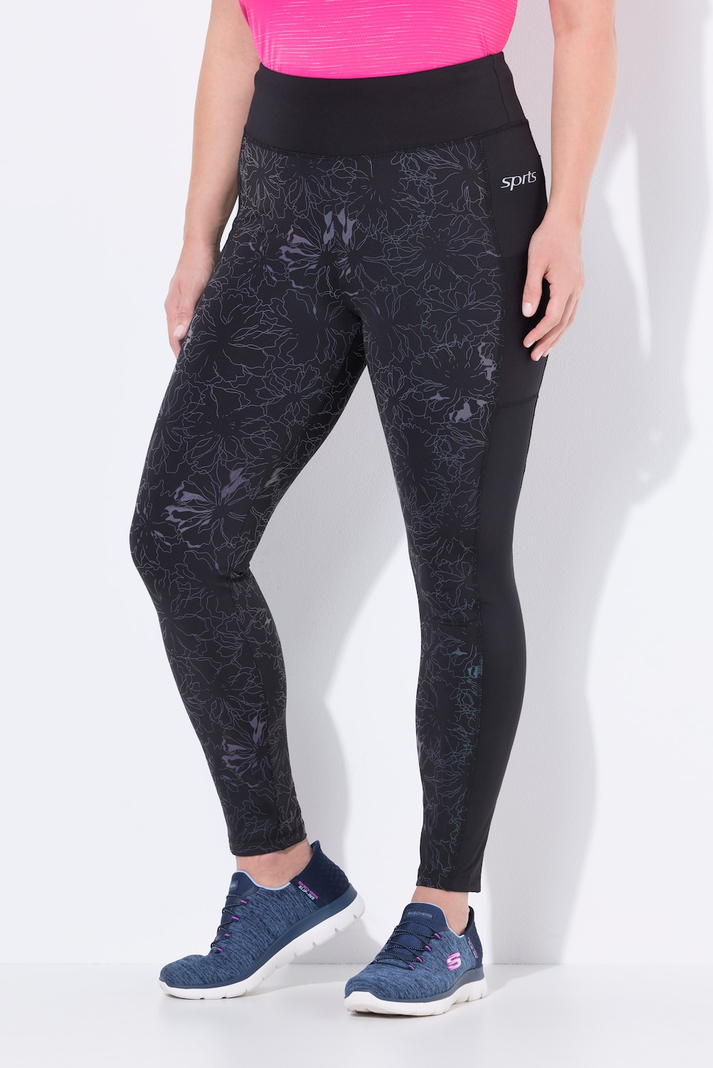 Thumbnail - Große Größen Sport-Leggings, Damen, schwarz, Größe: 46/48, Polyester/Elasthan, Ulla Popken