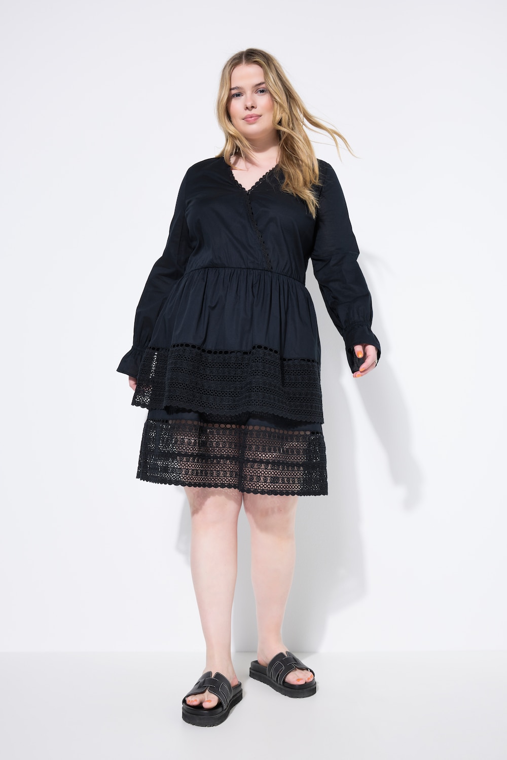 Große Größen Kleid, Damen, schwarz, Größe: 50/52, Baumwolle, Studio Untold