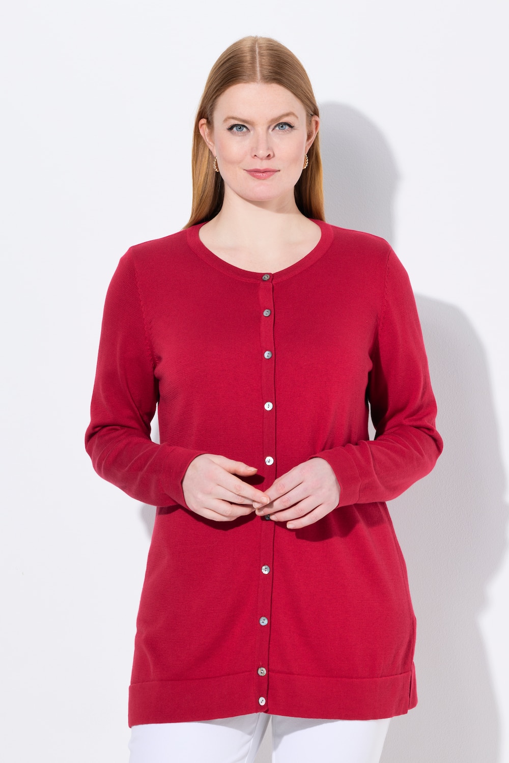 Große Größen Twinset-Strickjacke, Damen, rot, Größe: 62/64, Baumwolle, Ulla Popken