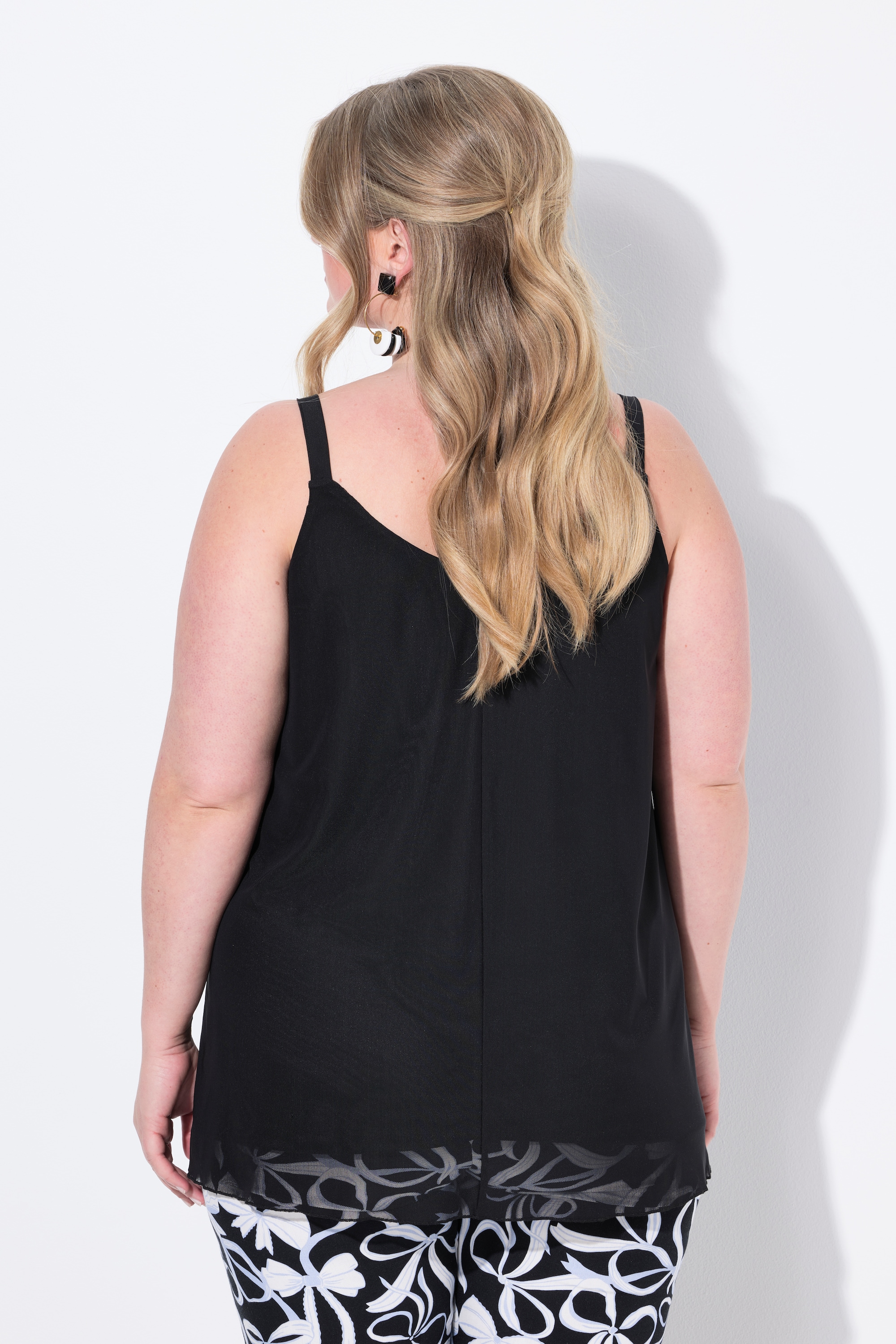 MIAMODA Damen große Größen Top A Linie Mesh 841466