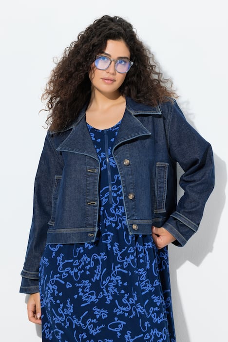 Jeansjacke, kurz, Reverskragen, Langarm