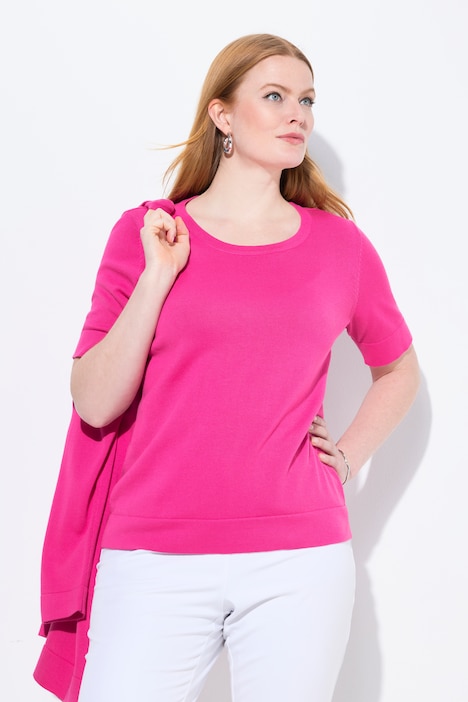 Twinset-Pullover, Rundhals, Halbarm, Pima Cotton