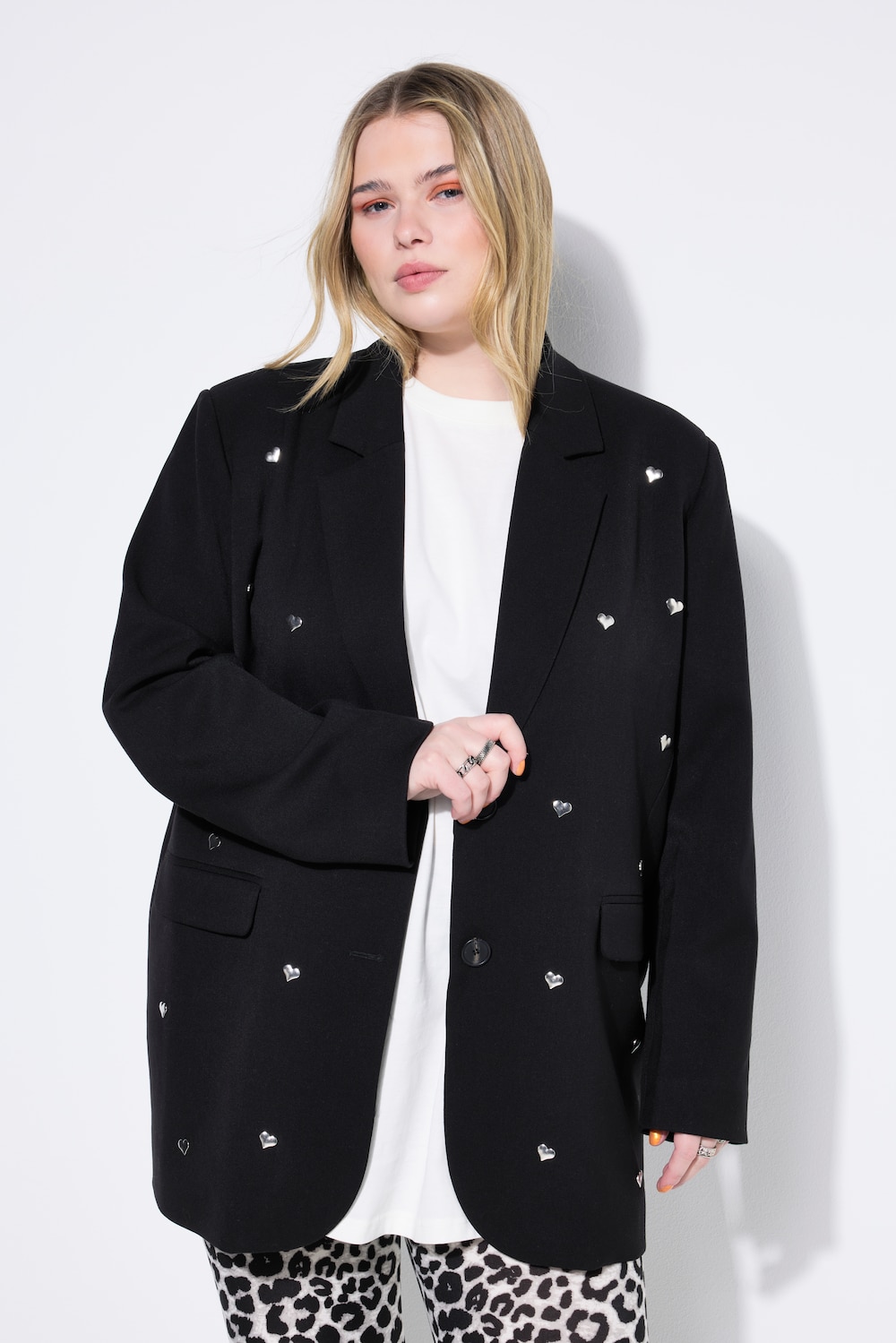 Große Größen Blazer, Damen, schwarz, Größe: 50/52, Polyester/Viskose, Studio Untold