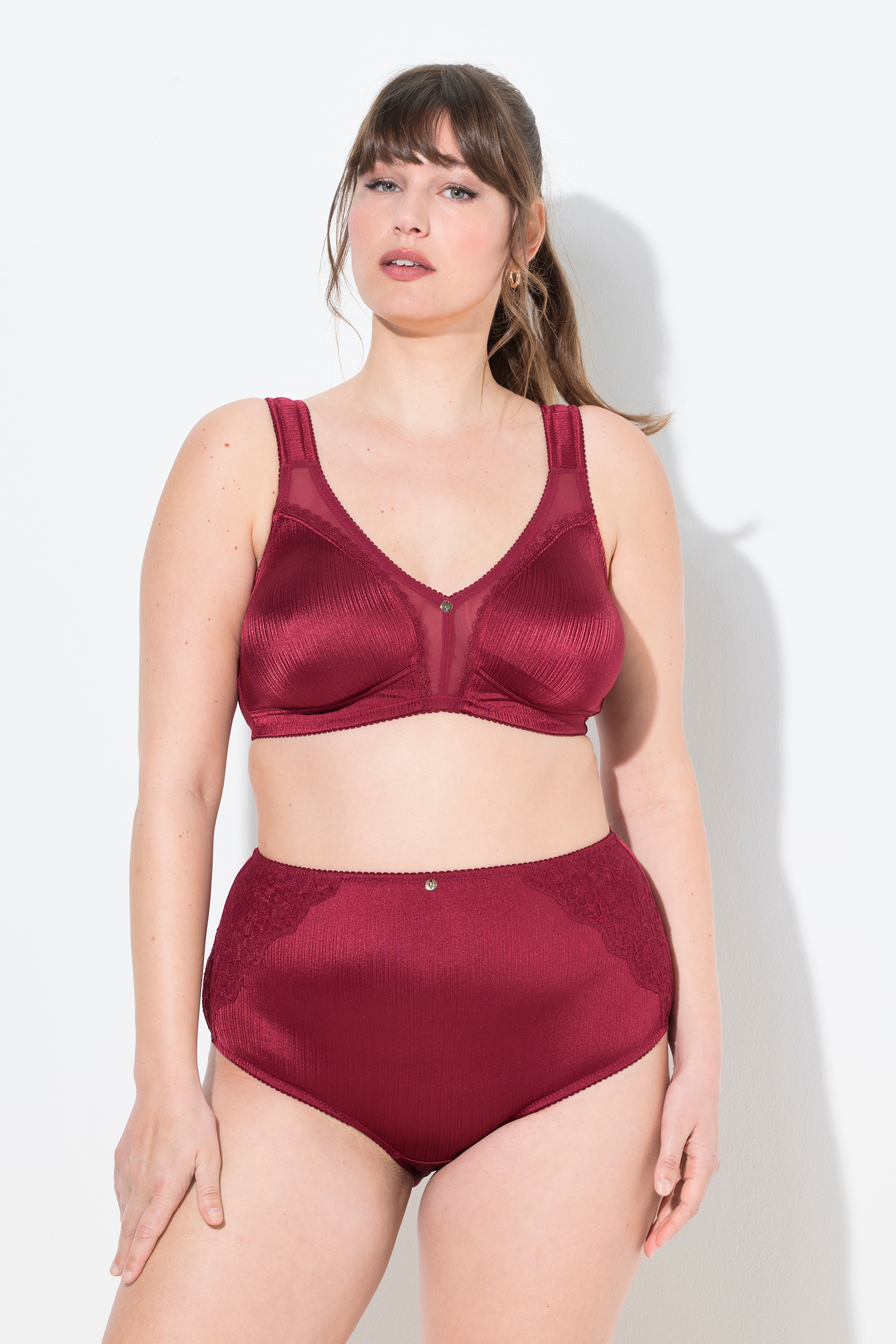 Ulla Popken Damen große Größen Minimizer BH Satin Spitze ohne Bügel 841485 - Produktbild 5