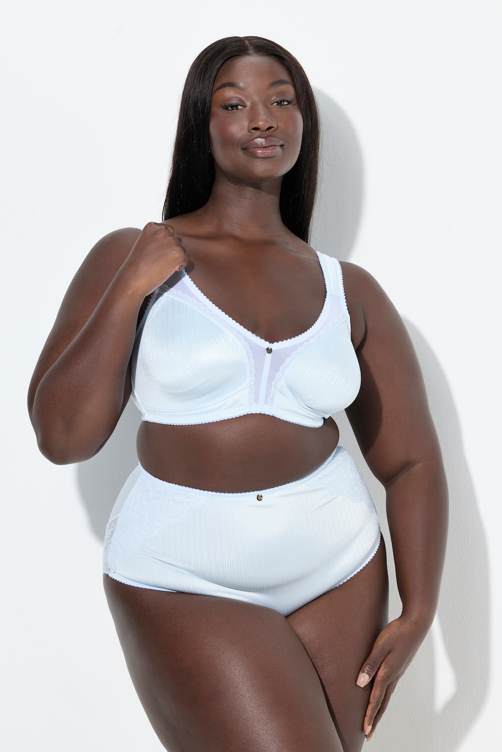 Große Größen Minimizer-BH, Damen, blau, Größe: 95F, Polyester/Synthetische Fasern/Elasthan, Ulla Popken