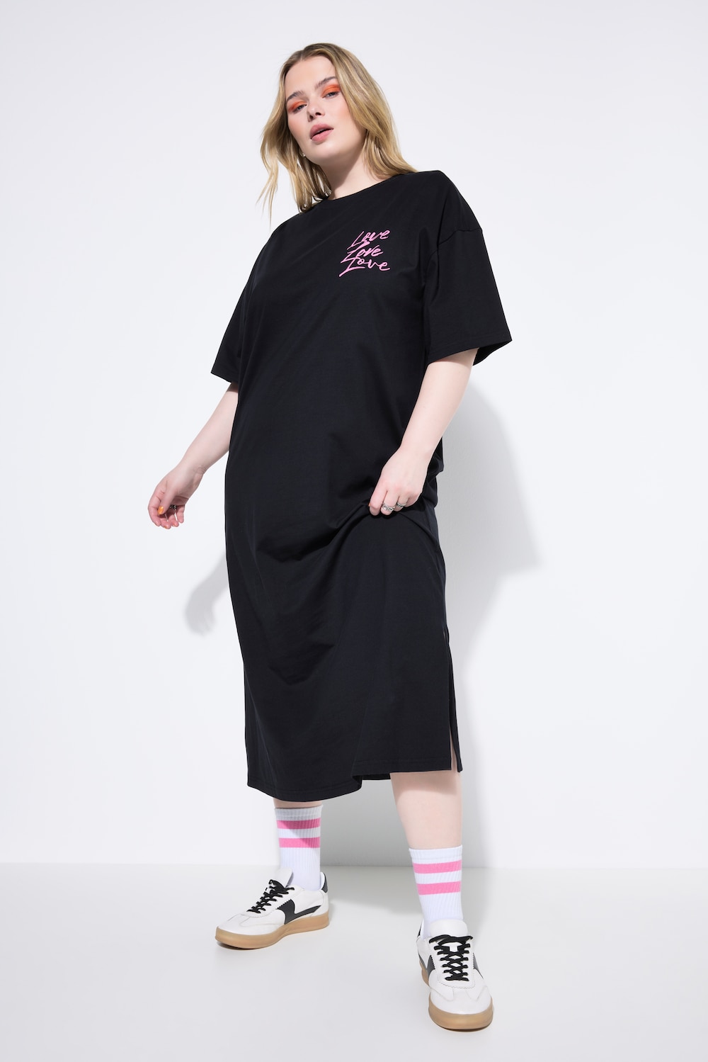Jerseykleid, oversized, Bigshirt, Rückenprint