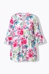 Bluse, A-form, blomstermønster, flæser