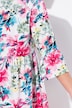 Bluse, A-form, blomstermønster, flæser