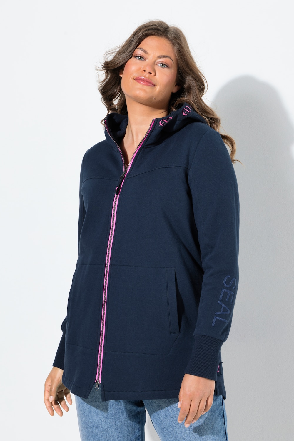 Sweatjacke, Kapuze, Langarm