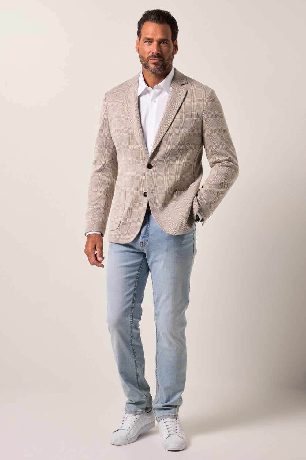 Stora storlekar Kavaj, Her, beige, storlek: 70, Polyester/Bomull, JP1880