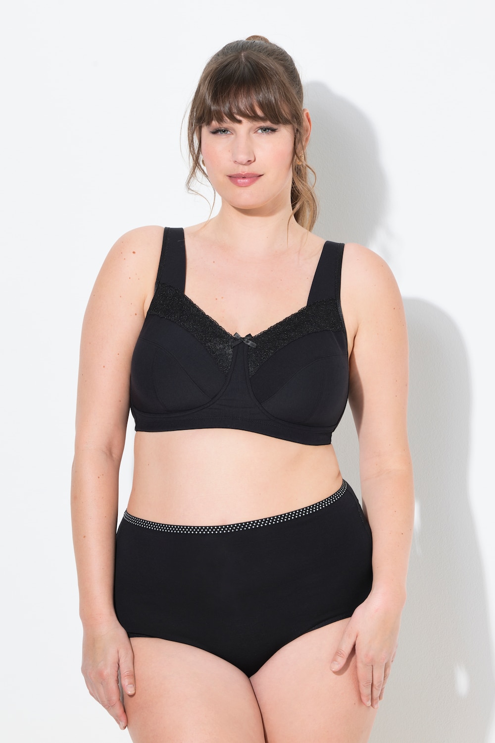 Große Größen Entlastungs-BH, Damen, schwarz, Größe: 105G, Baumwolle/Synthetische Fasern, Ulla Popken
