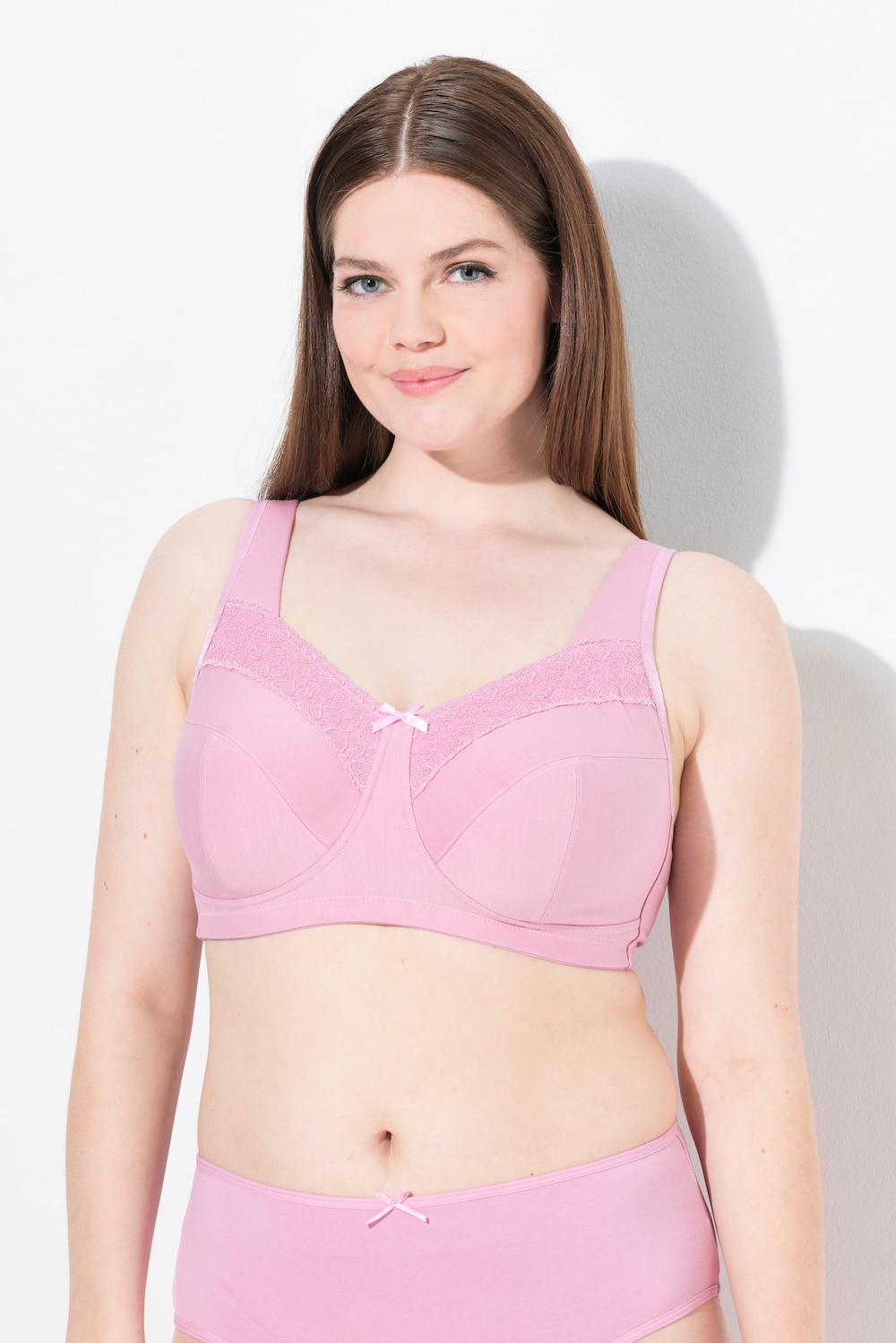 Große Größen Entlastungs-BH, Damen, rosa, Größe: 105F, Baumwolle/Synthetische Fasern, Ulla Popken