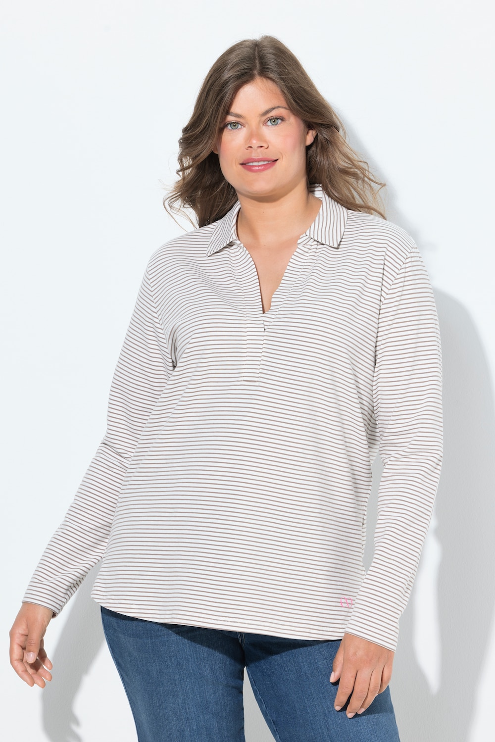 Thumbnail - Große Größen Ringelshirt, Damen, braun, Größe: 56/58, Baumwolle, LAURASON