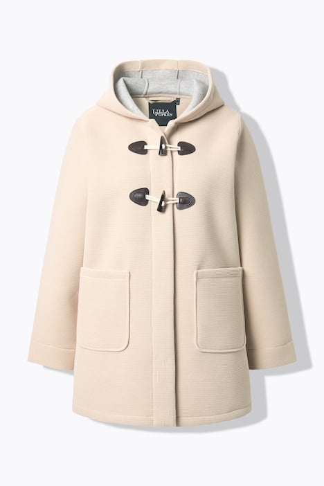 HYPRAR Dufflecoat, 2-Lagen-Piqué, Kapuze, Knebelknöpfe