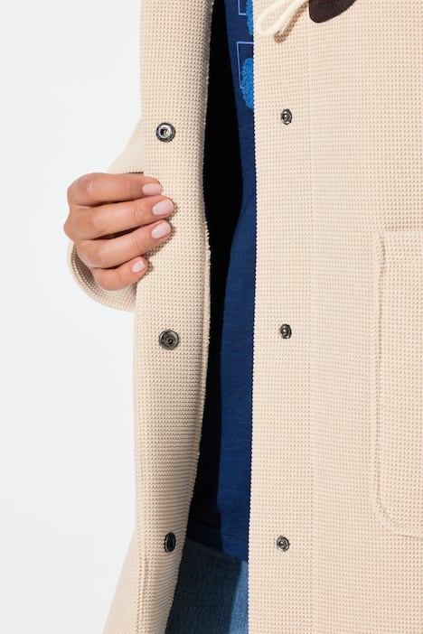 HYPRAR Dufflecoat, 2-Lagen-Piqué, Kapuze, Knebelknöpfe