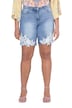 Džínové šortky, rovné nohavice, krajka na lemu