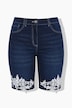 Jeans-Shorts, gerade, Spitze am Saum