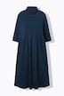 Jersey maxi-jurk, opstaande kraag, 3/4-mouwen, biologisch katoen