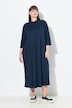 Jersey maxi-jurk, opstaande kraag, 3/4-mouwen, biologisch katoen
