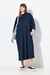 Jersey maxi-jurk, opstaande kraag, 3/4-mouwen, biologisch katoen