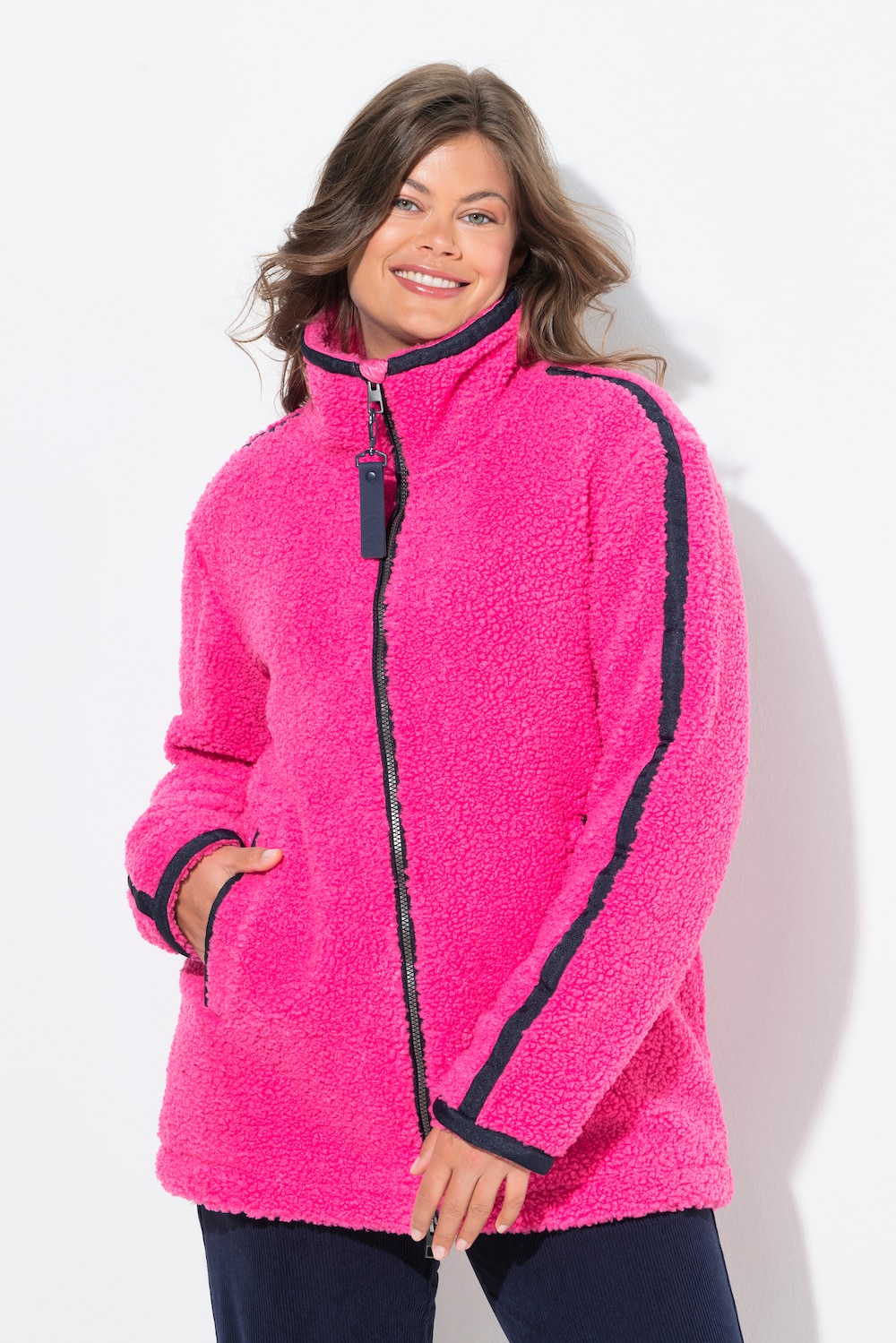 Große Größen Teddyjacke, Damen, rosa, Größe: 44/46, Polyester, LAURASON
