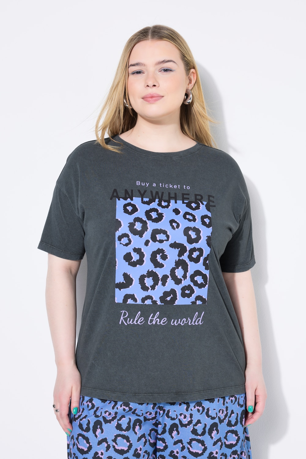 T-Shirt, Oversize Shape, Leo-Print, Vintage Look