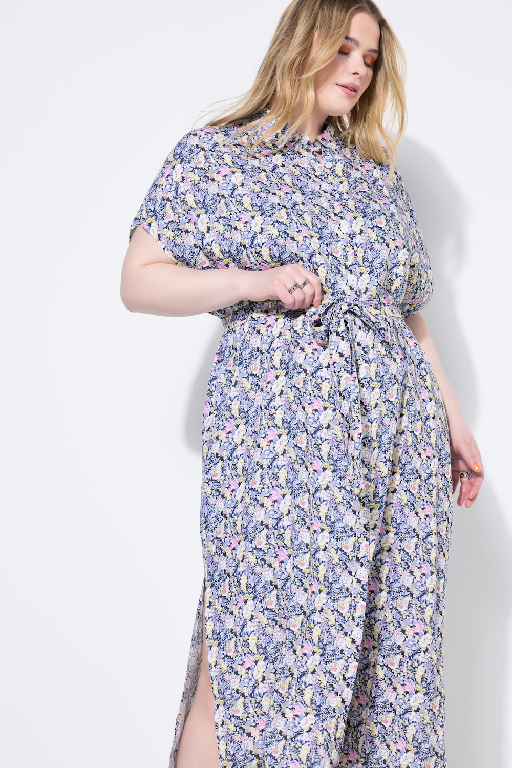 Maxikleid, Hemdblusenkleid, Flower-Print
