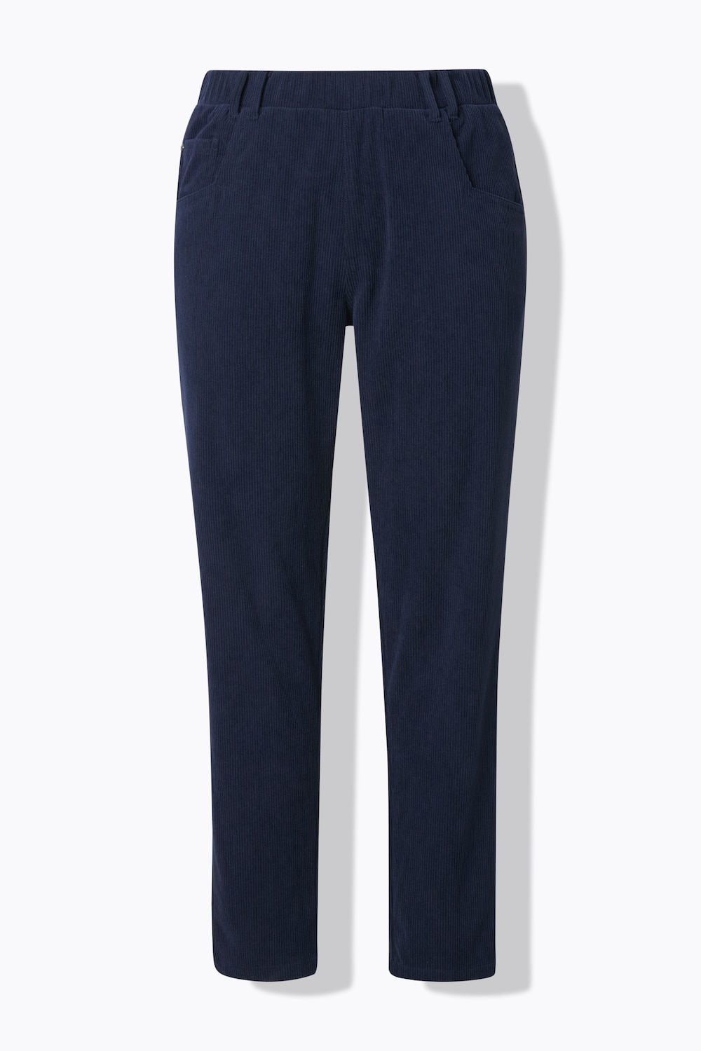 Stora storlekar Mom-byxa i manchester, Dam, blå, storlek: 44, Polyester, LAURASON