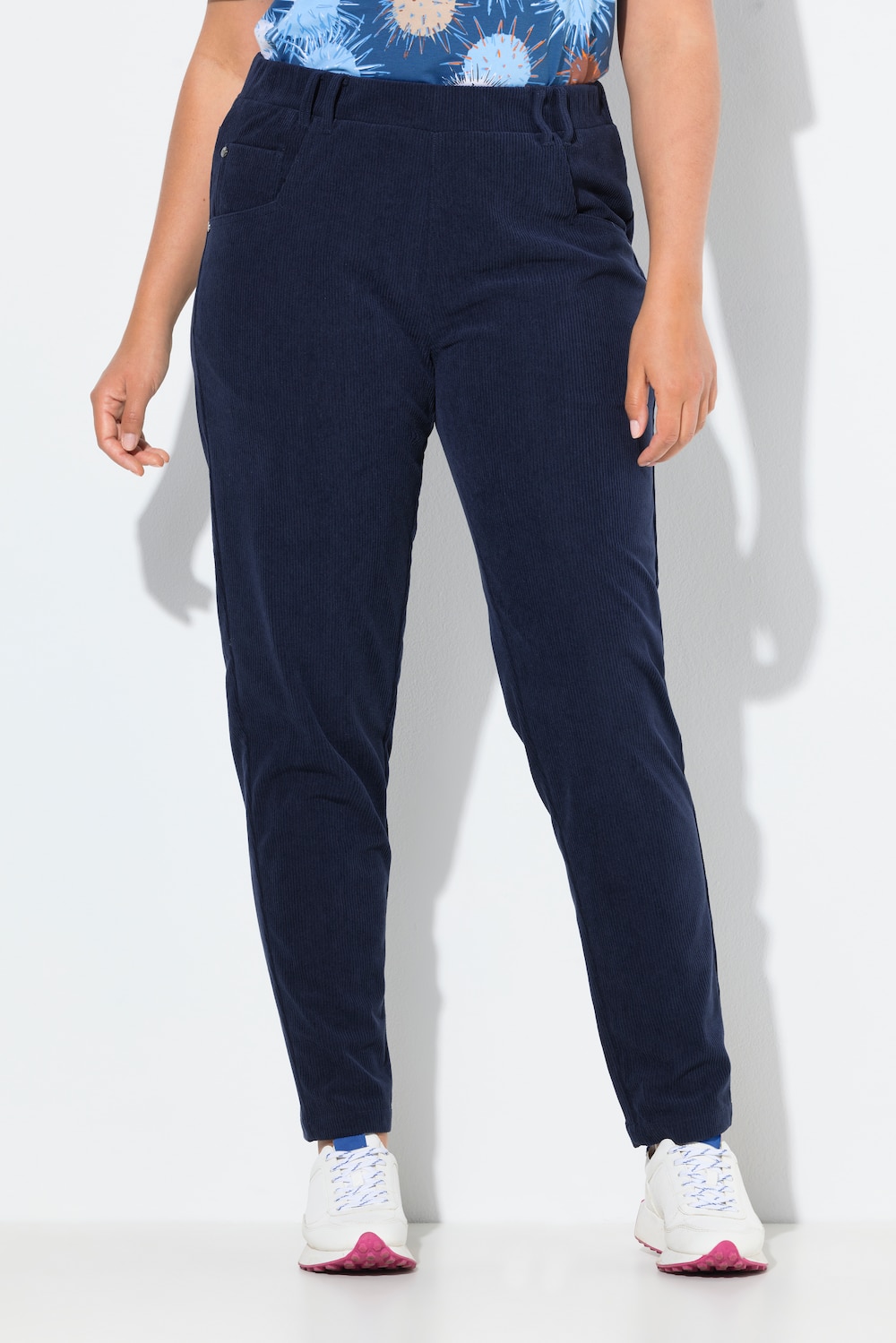 Große Größen Mom Cordhose, Damen, blau, Größe: 50, Polyester, LAURASON