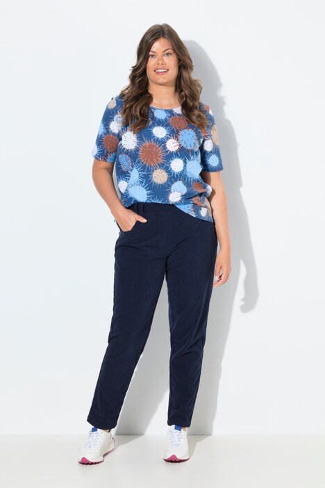 Pantalon Femme Velours Côtelé - Coupe Large, Taille Haute, élastique - Style Rétro Confortable Pour Automne/hiver