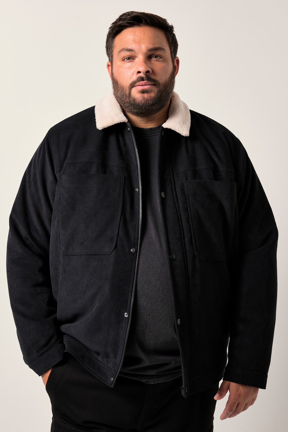 Men+ Jacke, Teddykragen, Komplettfutter, bis 7 XL