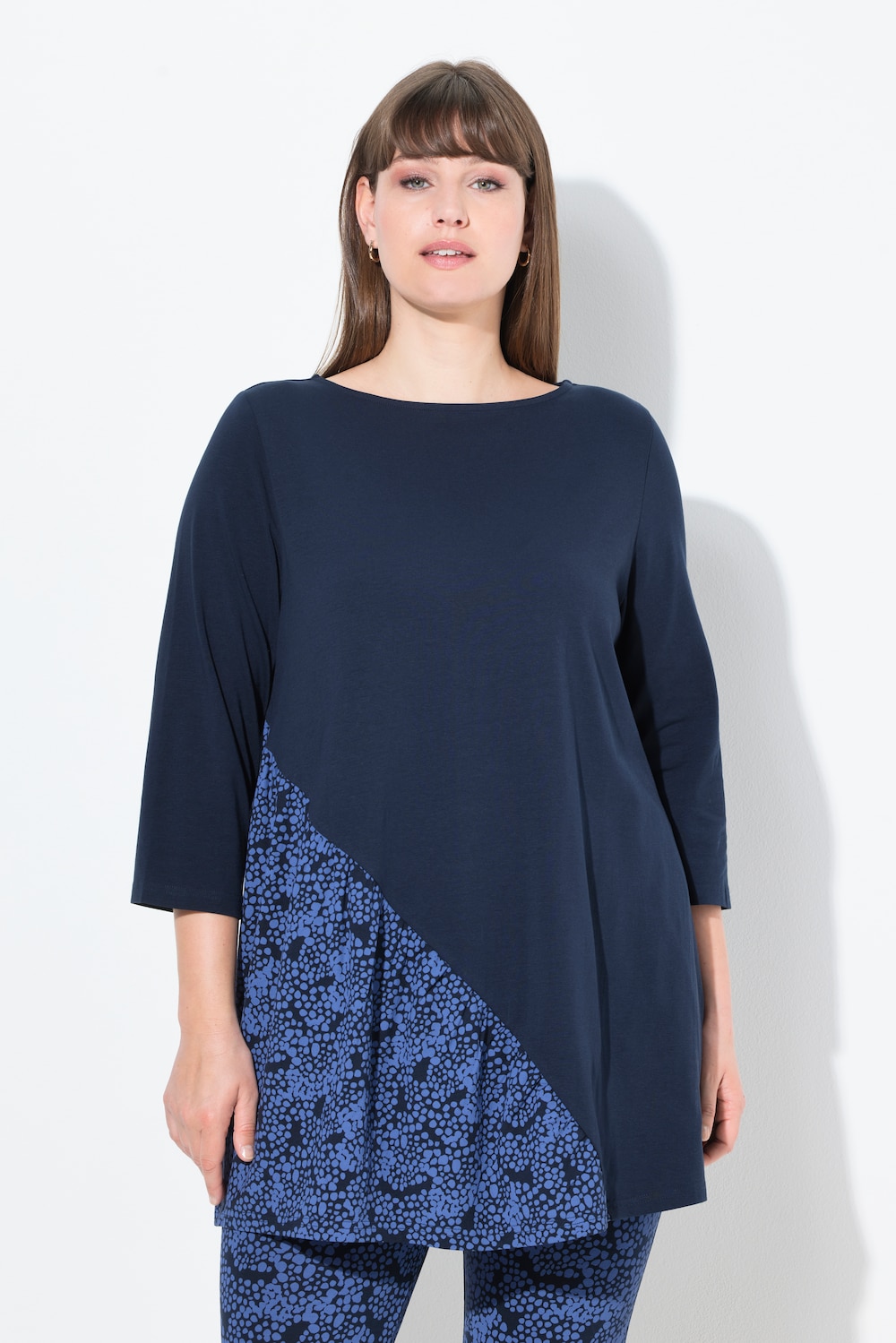Große Größen T-Shirt, Damen, blau, Größe: 42/44, Baumwolle, Ulla Popken