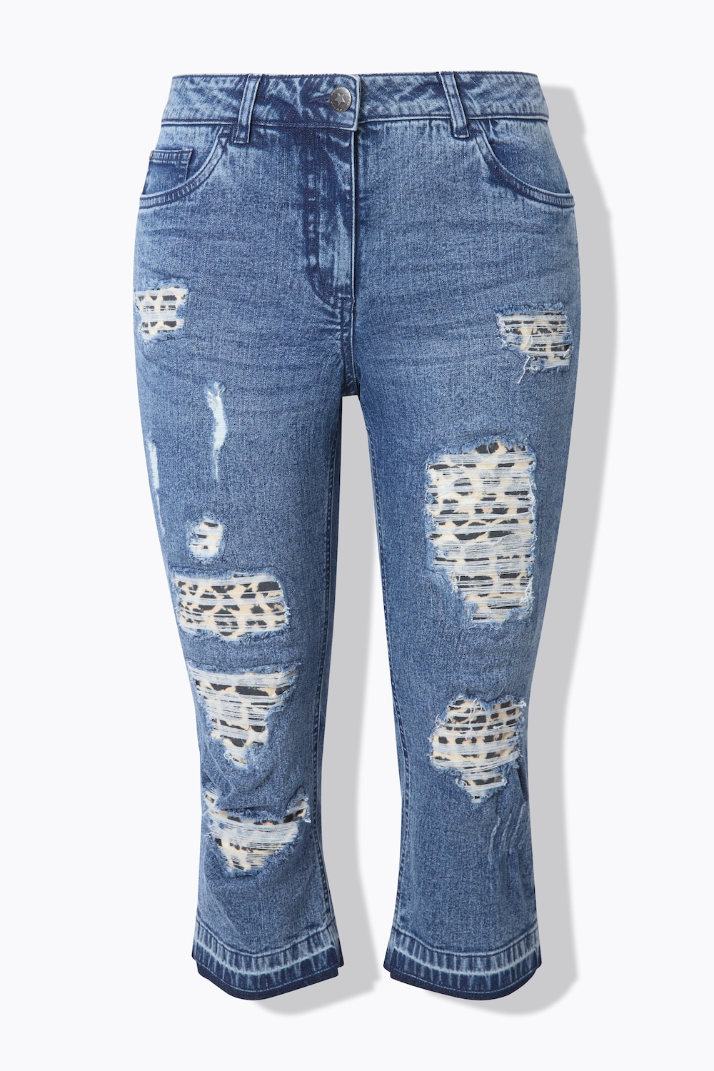 Stora storlekar 3/4-Caprijeans Carrie, Dam, blå, storlek: 50, Bomull, Angel of Style