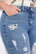 Vaqueros capri 3/4 Carrie, destroyed, leopardo