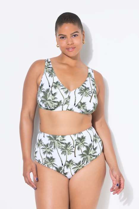 Bikini-Slip, HighWaist, Palmenprint