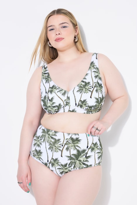 Bikini-Slip, HighWaist, Palmenprint