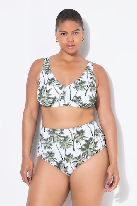 Bikini-Top, Softcups, Palmenprint